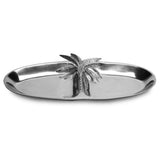 Oval Silver Palm Tree Two Section Serving Tray