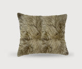 Taupe Natural Sheepskin Square Pillow