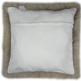 Set Of Two Taupe Natural Sheepskin Square Pillows