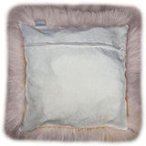 Set Of Two Blush Natural Sheepskin Square Pillows