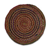 3' Round Multicolor Bohemian Braided Rug