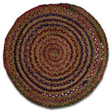 3' Round Multicolor Bohemian Braided Rug