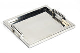 18" Silver Stainless Steel Serving Tray