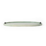 27" Green Oval Mango Indoor Outdoor Tray With Handles