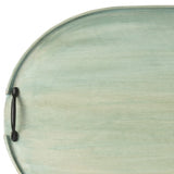 27" Green Oval Mango Indoor Outdoor Tray With Handles