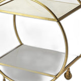 Modern Gold And White Marble Rolling Server