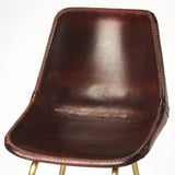 26" Brown And Natural Bar Chair