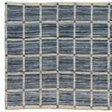 5' X 8' Blue And Gray Dhurrie Area Rug