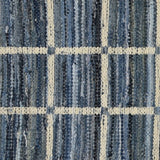 3' X 8' Blue And Gray Grid Runner Rug