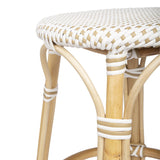 24" Beige Rattan Backless Bar Chair