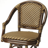 24" Beige Rattan Backless Bar Chair