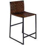 " Brown And Black Leather Bar Chair