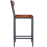 27" Brown And Black Iron Bar Chair