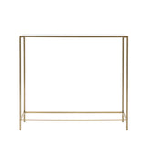 36" Clear and Gold Glass Console Table