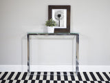 Geo XL Rectangle Clear Glass and Chrome Console Table