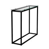 Geo Rectangle Clear Glass and Black Console Table