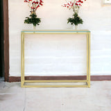 Geo Rectangle Clear Glass and Black Console Table