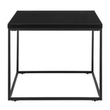 Modern Black Gloss and Matte Black Cube Side Table