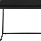 Modern Black Gloss and Matte Black Cube Side Table