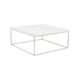 White and Chrome High Gloss Square Coffee Table