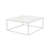 White and Chrome High Gloss Square Coffee Table