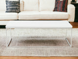 White and Chrome High Gloss Coffee Table