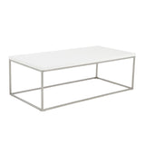 White and Chrome High Gloss Coffee Table