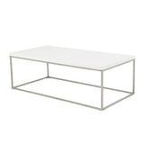 White and Chrome High Gloss Coffee Table