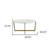 White and Gold High Gloss Coffee Table