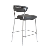 Set of Two 26" Gray And Silver Steel Low Back Counter Height Bar Chairs