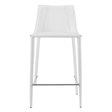 26" White Steel Low Back Counter Height Bar Chair