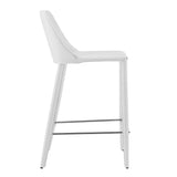 26" White Steel Low Back Counter Height Bar Chair