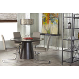 Set of Two Mod Dark Gray and Silver Dining Chairs