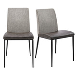 Set of Two Brown and Rust Stainless Steel Chairs