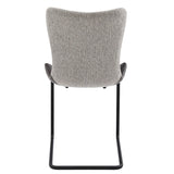 Set of Two Gray Metro Mix Cantilever Dining Chairs