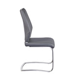 Set of Two Light Gray Faux Leather Cantilever Chairs