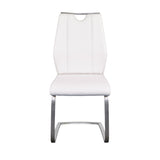 Set of Two White Faux Leather Cantilever Chairs