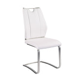 Set of Two White Faux Leather Cantilever Chairs