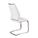 Set of Two White Faux Leather Cantilever Chairs