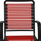 Red Swivel Adjustable Task Chair Bungee Back Steel Frame