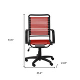 Red Swivel Adjustable Task Chair Bungee Back Steel Frame