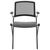 Set Of Two Gray Polyester Blend Seat Swivel Task Chair Mesh Back Steel Frame