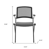 Set Of Two Gray Polyester Blend Seat Swivel Task Chair Mesh Back Steel Frame