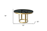 Round Black and Gold Modern Coffee Table