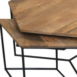 Set of 4 Geometric Wooden Coffee Tables