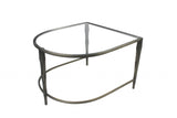 Set of 2 Black Marble Top and Glass Coffee Tables