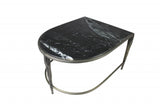 Set of 2 Black Marble Top and Glass Coffee Tables