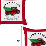 Set of 2 Christmas Buffalo Check Pick Up Truck Pillow Covers