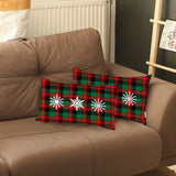 Set of 2 Christmas Snowflake Trio Plaid Lumbar Pillow Covers