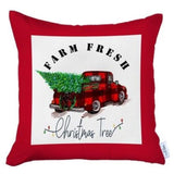 Set Of Four 18 X 18 Red And Black Plaid Zippered Polyester Christmas Tree Throw Pillow Cover